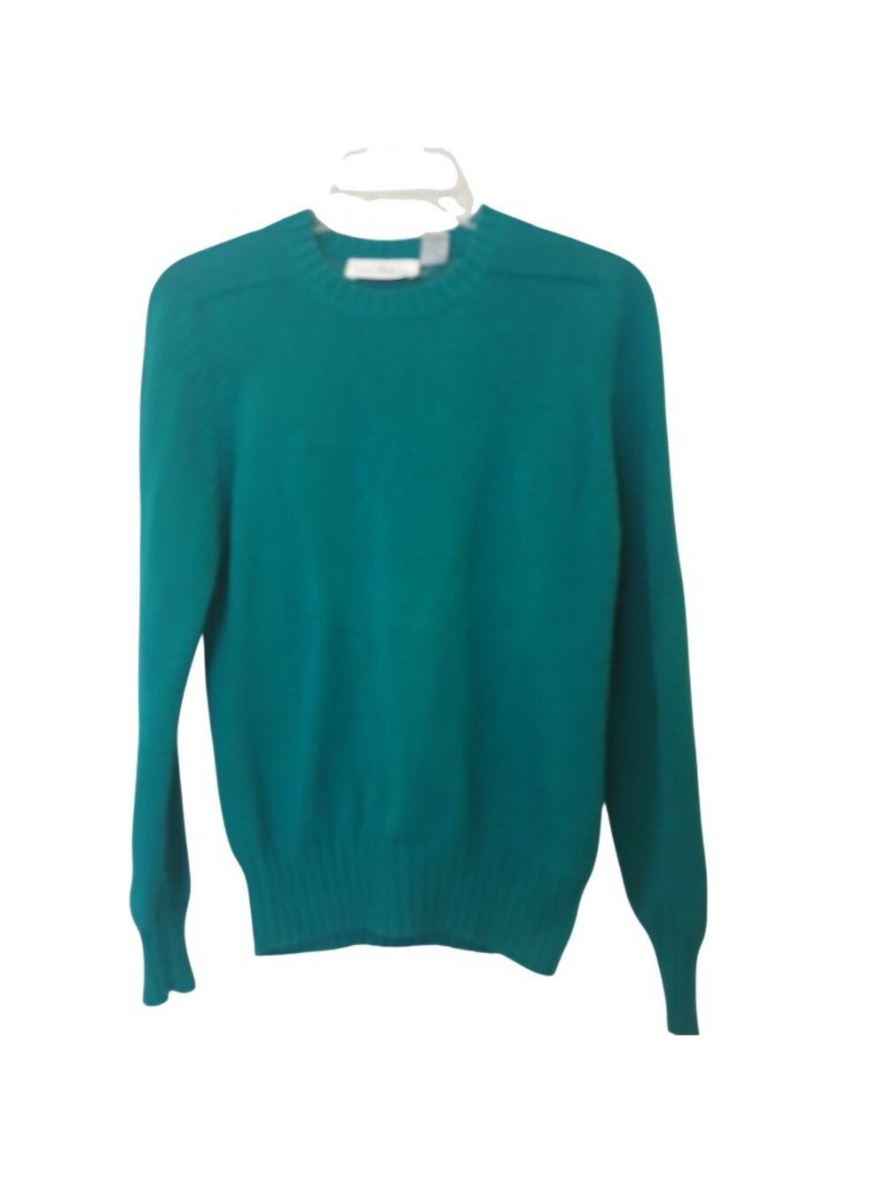 VTG Womens Sweater Size Large Green Loo & Boo Pullover Crew Neck 100% Cotton #B1
